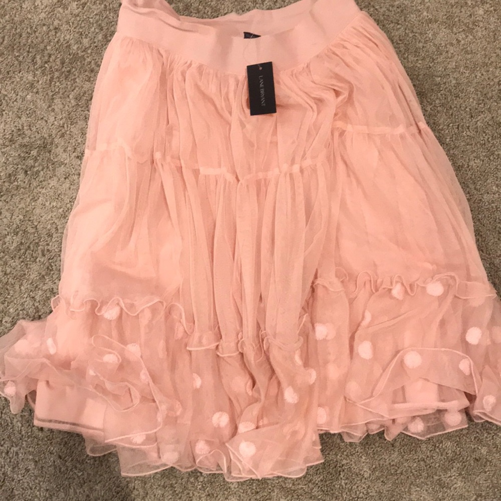Pink puffy chiffon skirt